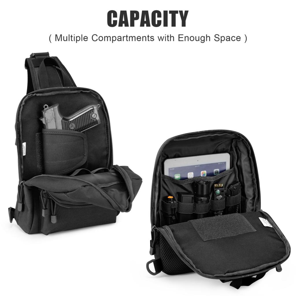 G4Free Taktischer EDC Sling Kompakter Rucksack für verdecktes Tragen mit Pistole Kleine Schulter-Crossbody-Tasche für und Outdoor-Sporttasche, Tasche, Holster, Rucksack,