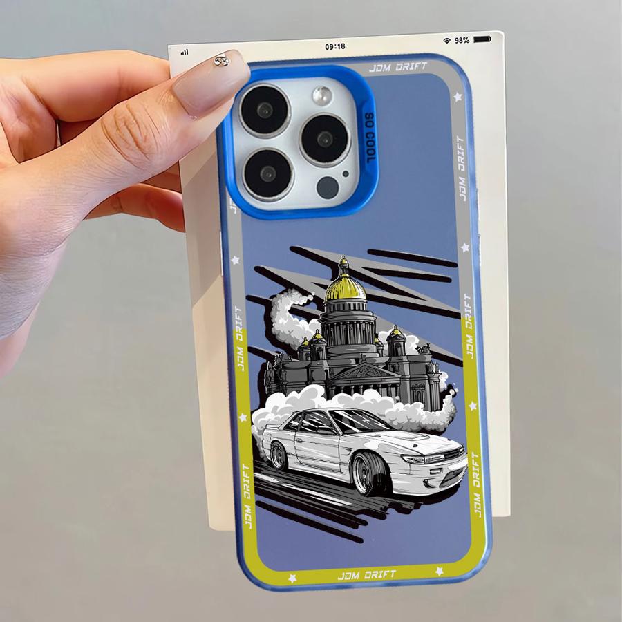 

Японський JDM Дрифт Автомобіль Червоне Сонце Чохол для iPhone 16e 11 12 13 Pro Max 14 15 16 Plus М який Чохол iPhone 12
