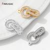 14K Gold Plated Brass Pearl End Clasps,Fastener Connector Clasps,Inlaid Zircon Lock For DIY Bracelet Necklace Making Supplies