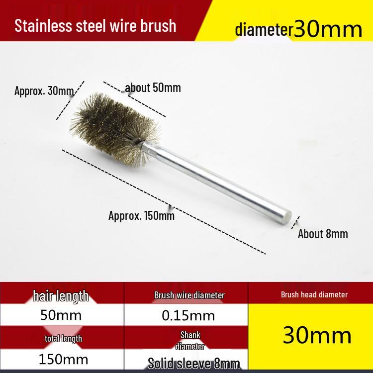 Electric Drill Stainless Steel Pipe Brush with Extended Handle for Polishing, Grinding, Deburring, and Rust Removal