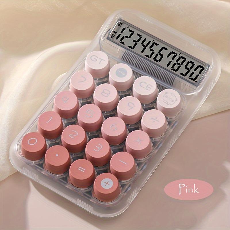 

Калькулятор Candy Color, эстетичный настольный калькулятор с 12 цифрами и ЖК-дисплеем, большими кнопками, гибкой клавиатурой, офисный калькулятор розовый