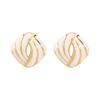 New Fashion Enamel Stainless Steel Earrings French Retro Minimalist Geometric Personality Stud Earrings Women