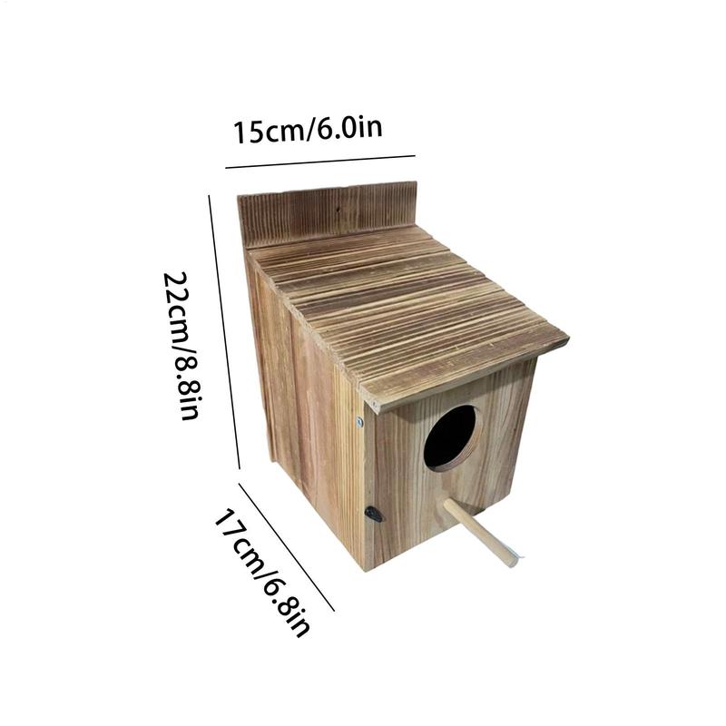 Owl Nesting Box Wooden Weather Resistant Shelter Yard Bird Shelter For Finch Hummingbird Outdoor Garden Balcony Patio Courtyard