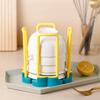 Single Tier Retractable Bowl Rack Plastic Dish Storage Rack Rotating Bowl Drain Rack  Countertop