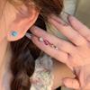 S925 Silver Five-Pointed Star Zircon Love Earrings for Women - Light Luxury Niche Design