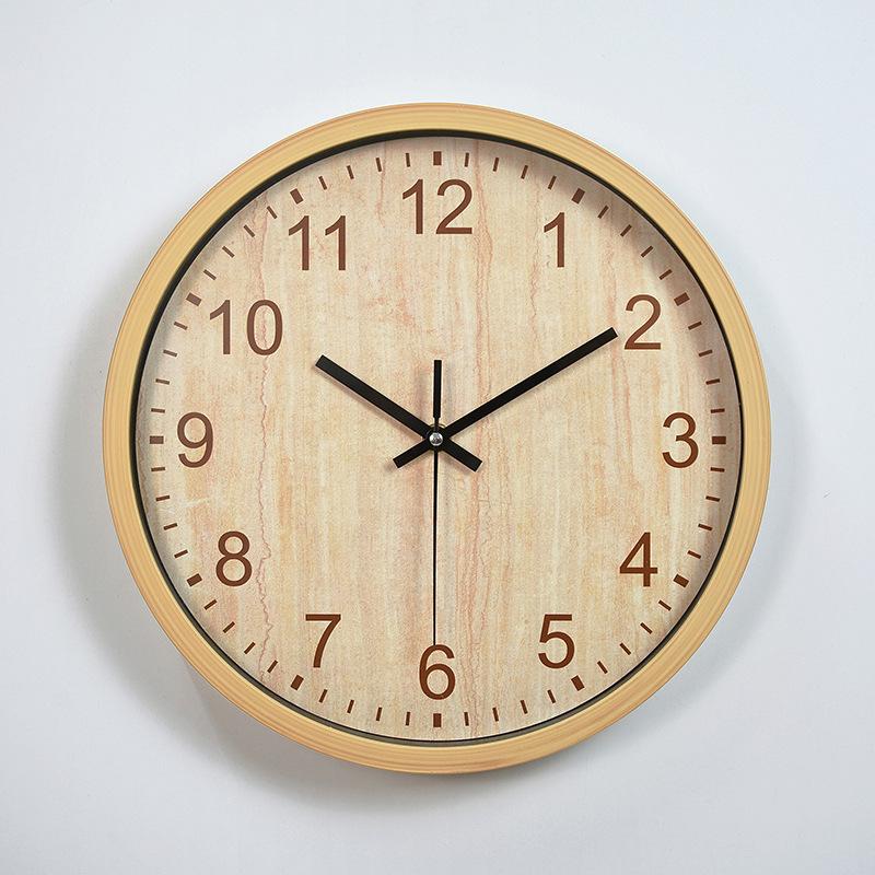 12 Inch Modern Light Luxury Wooden Wall Clock Mute Non-ticking Three-dimensional Suitable for Study Library Bedroom Living Room