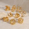 Uworld Fashion Geometric Open Ring Stacked Irregular Ring Women's Accessories Party Festival Accessories