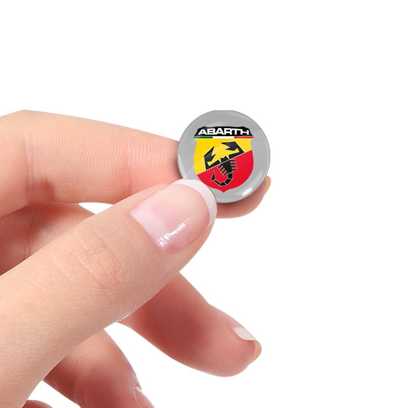 14mm Auto Logo Aufkleber für Auto Fernbedienung Schlüssel Emblem Abzeichen für Abarth Punto 500 Tipo Stilo Palio Bravo Doblo Panda Ducato
