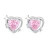 S999 Sterling Silver Zirconia Star & Heart Stud Earrings for Women and Girls - Elegant and Versatile