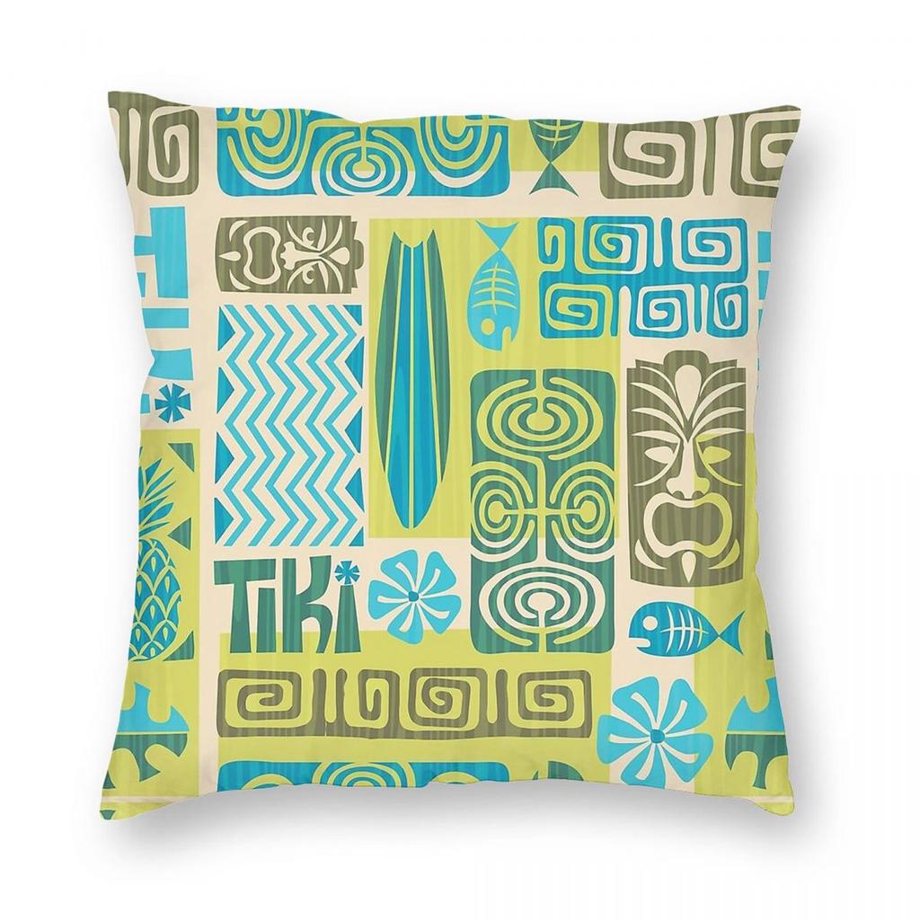 Luau Party Totem Square Pillowcase Polyester Linen Velvet Creative Zip Decor Throw Pillow Case Home Cushion Cover