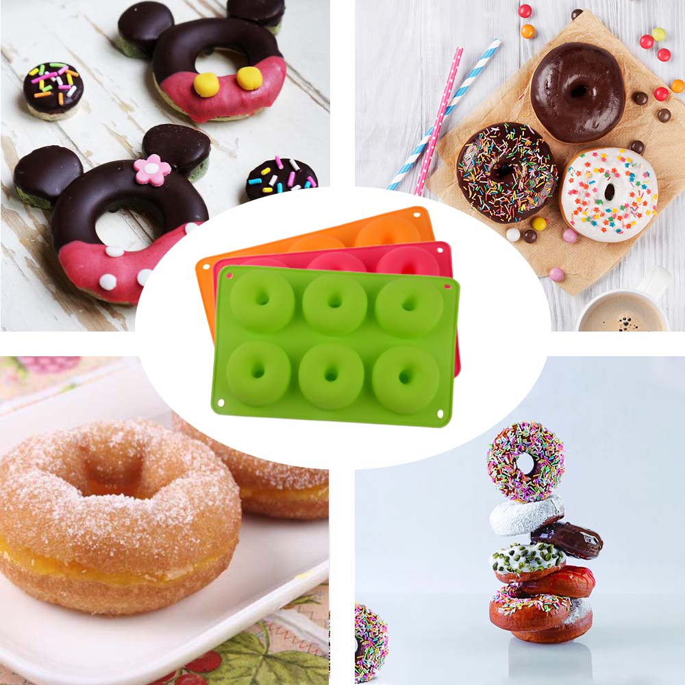 Silicone Baking Pan For Pastry Donuts Silicon Form Doughnut Mould DIY Cake Chocolate Dessert Bakery Tools 6 Full-Size Doughnuts