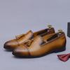 Fashion Luxury Gentleman Dress Shoe Men Business Office Handmade Tassel Braided Loafer Shoes Men Wedding Moccasins