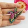 New Diamond Hummingbird Brooch - Stylish Animal Pin for Women's Fashion Clothing