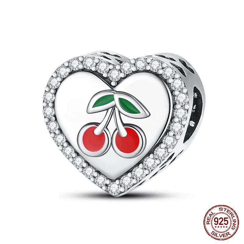 New Copper Romantic Heart Series Charms Beads Fit Original Bracelet Diy Mother'S Day Jewelry Gifts