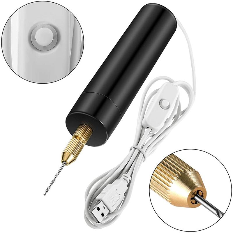 Electric Resin Drill Set,Including Eye Screws,Twist Drill Bits Tools,Electric Mini Drill For DIY Keychains Crafts Making