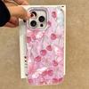 Pink Fruit Cherry Butterfly Feather Texture Phone Case for iphone 16 15 14 7 8 Plus 13 Pro Max X XS XR SE 2022 Silicone Cover