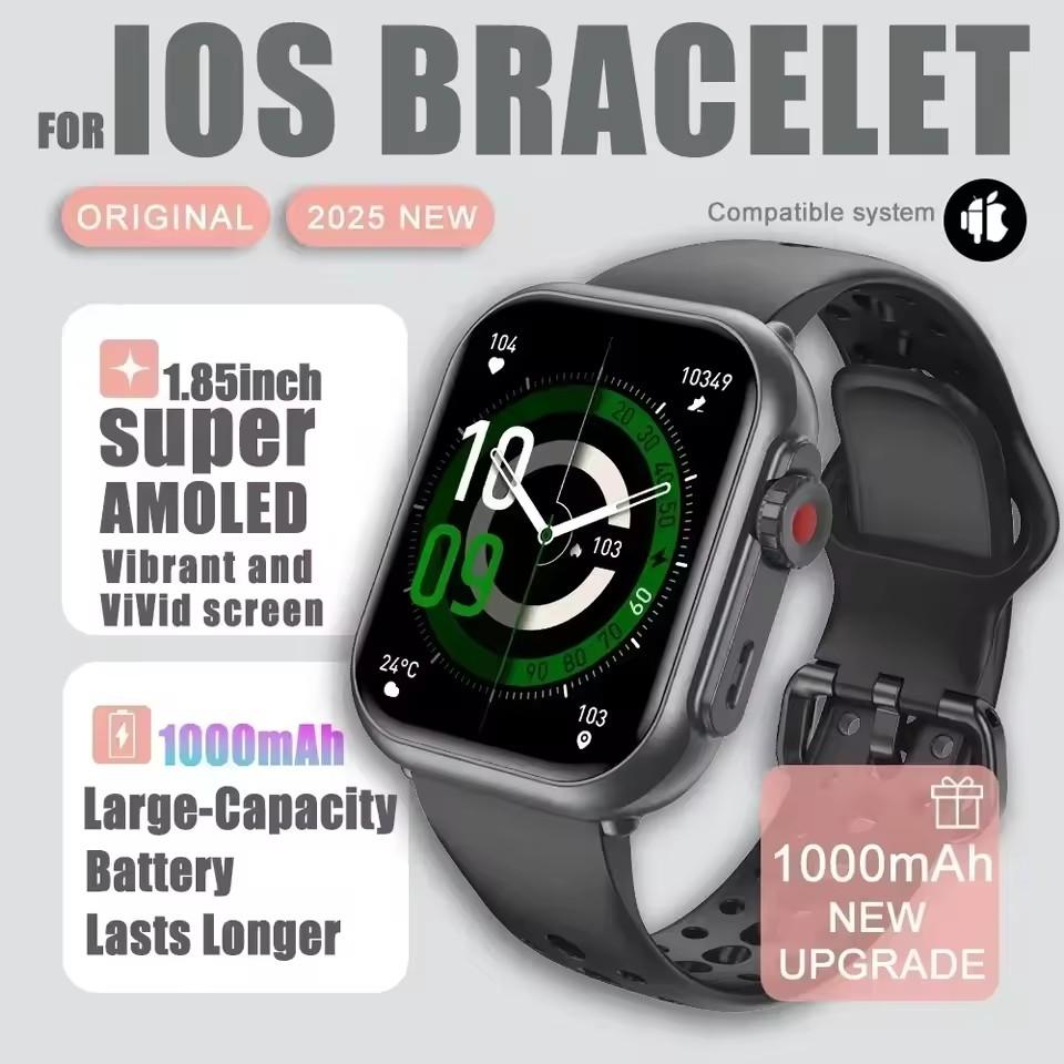 Neue Smartwatch 1000mAh Lange Akkulaufzeit Für Männer Frauen Fitness Sport Bluetooth Anruf Wasserdicht 1,85 Zoll Voll Touch Smartwatch