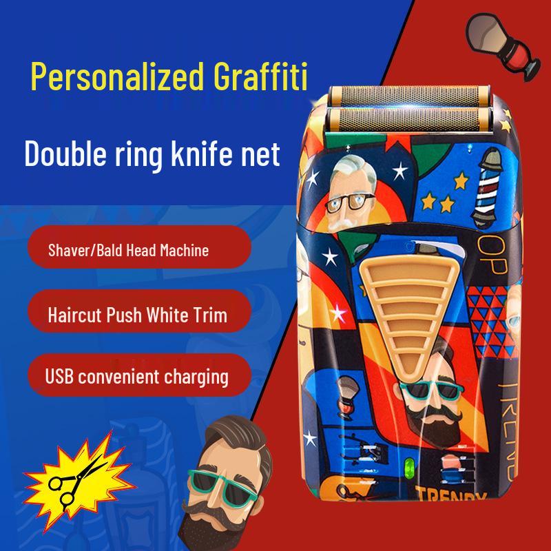 4D Double Head Reciprocating Electric Bald Head Shaver & Whitener for Men