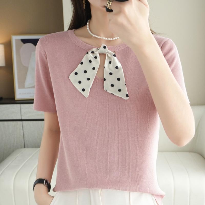 

INDFS Женская мода Повседневная Летняя Весна Однотонный Принт Короткие Рукава О-Образным Вырезом Блузки и Рубашки XXL