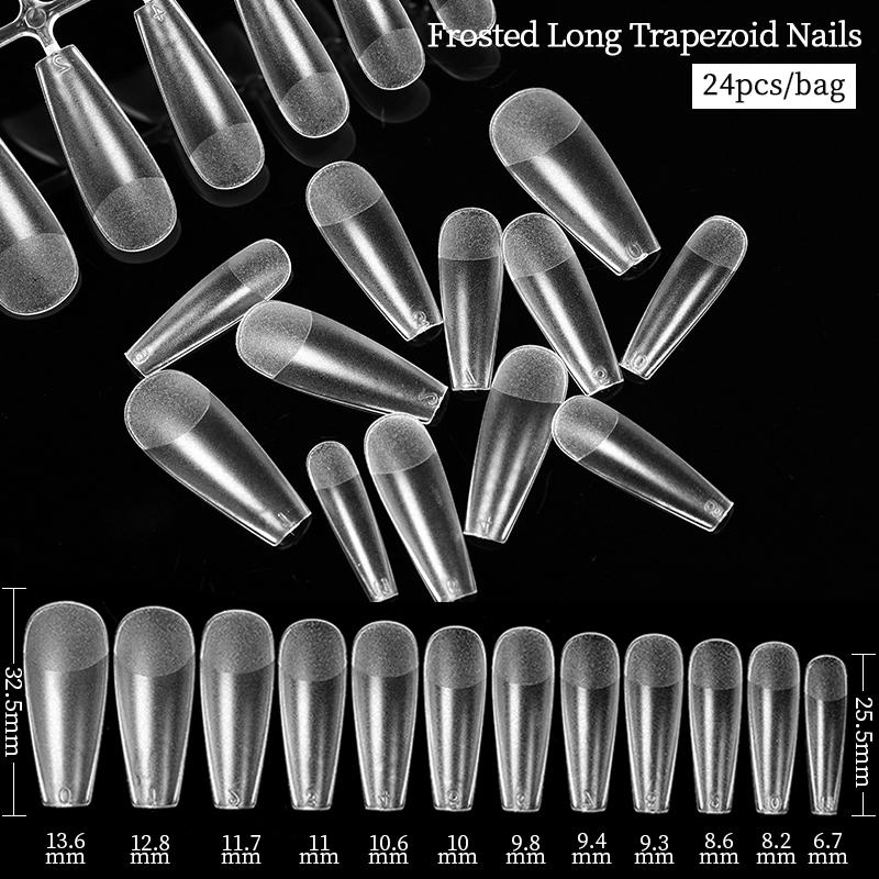 1Bag Gel Nails Extension System False Nail Full Cover Sculpted Clear Matte Fake Nail Tips Quick Building Nail Manicures Tool