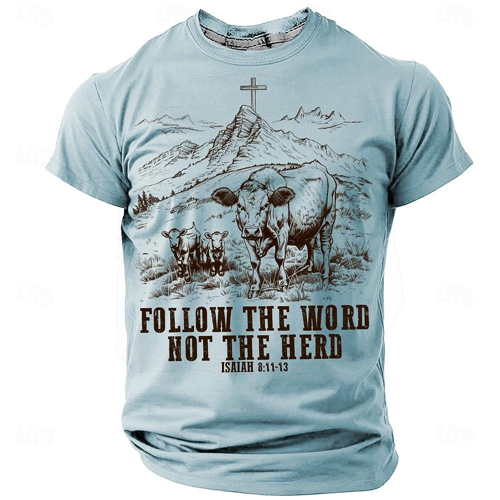 Men's Cross Christian T Shirt Short Sleeve T shirt Vintage Casual Street Casual Spring Summer Clothing