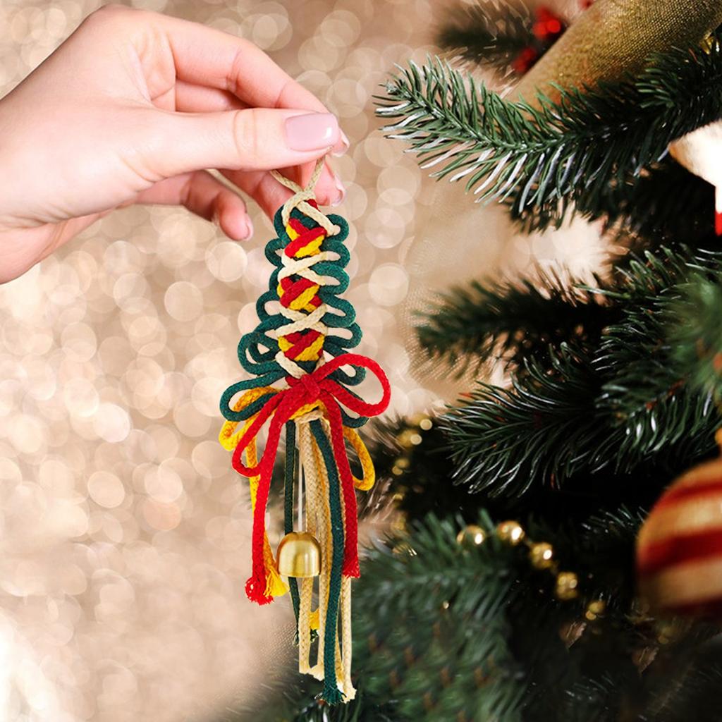 Handmade Woven Macrame Christmas Tree Bell | Handmade Woven Tree Decor | Handmade Woven Hangings In Boho Macrame