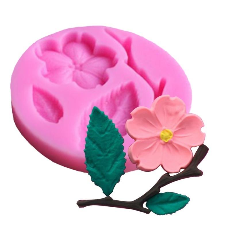 1PC Candy Mould  Peach Blossom Shape Fondant Molds Cake Decorating Tools Chocolate Mold Soap Cake St