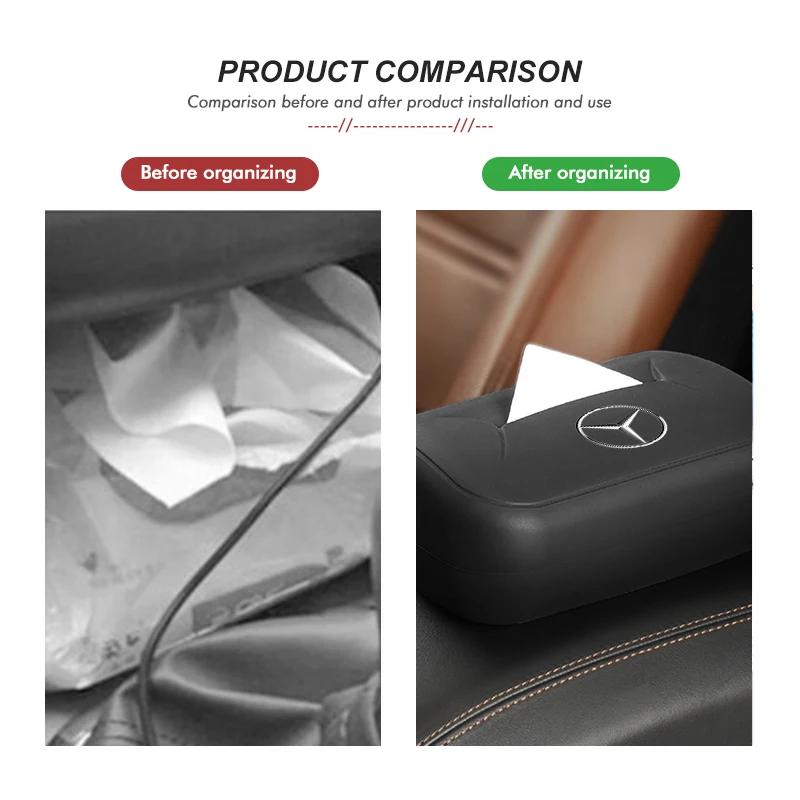 Liquid Silicone Material Tissue Bag Headrest Suspend Tissue Box For Mercedes Benz CLK GLC W212 C200 C300 W203 W204 W205 W169