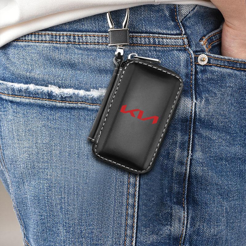Custodia per Chiavi Auto Portachiavi in Pelle con Zip Borsa Accessori Per KIA Sportage Ceed Rio 3 4 Picanto Soul Forte Cerato sorento picanto