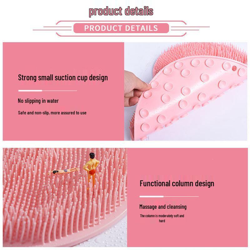 Non-Slip Foot Massage & Wash Mat with Suction Cup for Home Bathroom