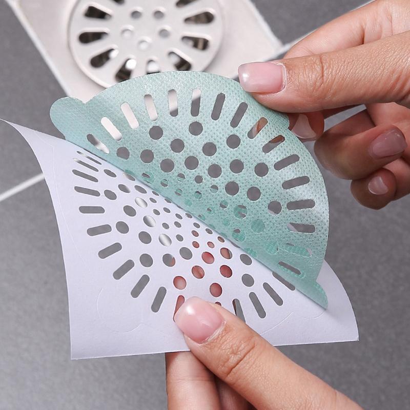 30Pcs Disposable Sink Filter Shower Drain Sticker Drain Hair Catcher Drain Cover