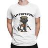 Funny Litters Full Cat  Men's T Shirts  Vintage Tee Shirt Short Sleeve Round Collar T-Shirts 100% Cotton Summer Tops