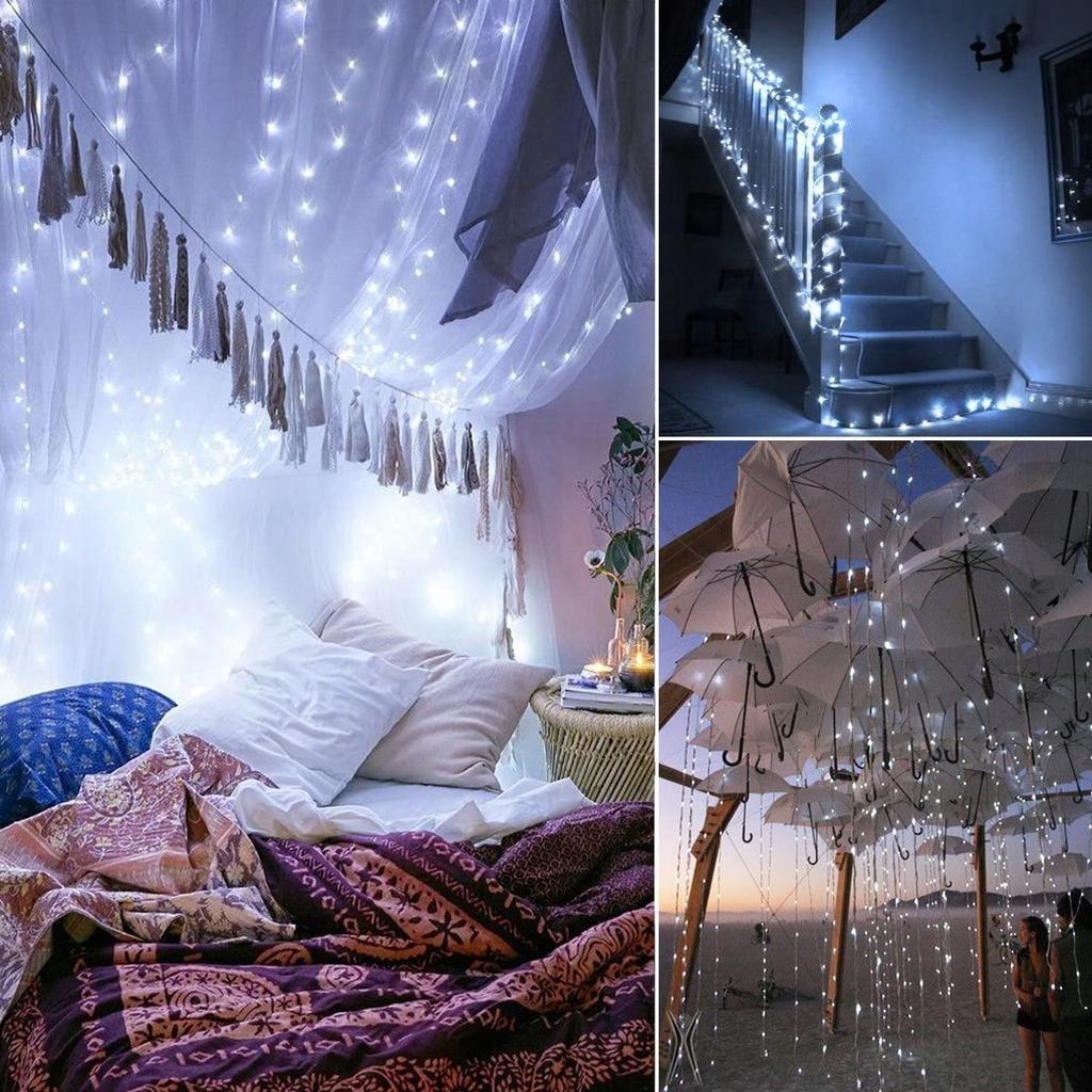 Lampki Druciki 50 Led Na Baterie Białe Zimne 5M Światełka Na Choinkę Stroik