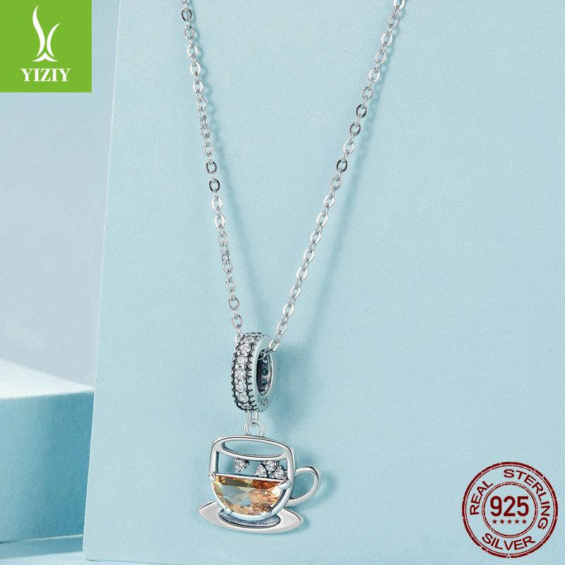 Hollow Fun Coffee Cup Diy Pendant Accessories, Personalized And Creative S925 Sterling Silver Bracelet Beaded