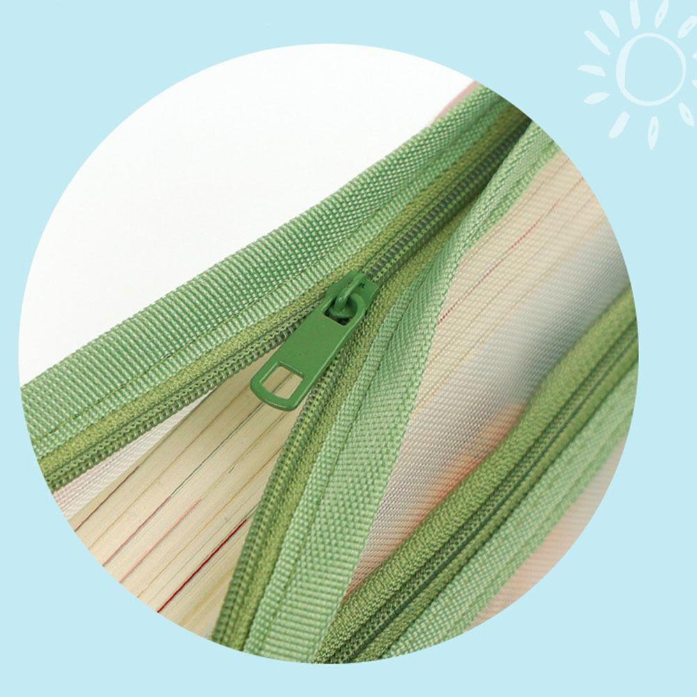 Transparent Mesh Subject Classification Bag Double-layer Mesh Zipper Bag  School Exams