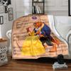 1Pc Beauty Beast Romance Blanket Soft And Comfortable Casual Warm Camping Travel Christmas Halloween Xmas Gift M928406