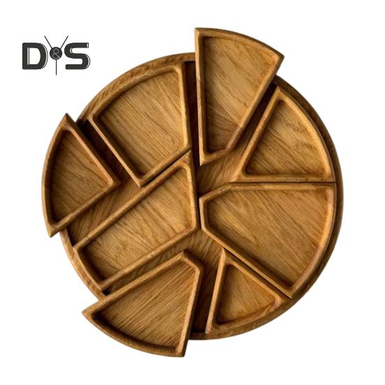 

Деревянный поднос для закусок, сервировочное блюдо для закусок, поднос для десертов, круглая декоративная доска для колбасных изделий A