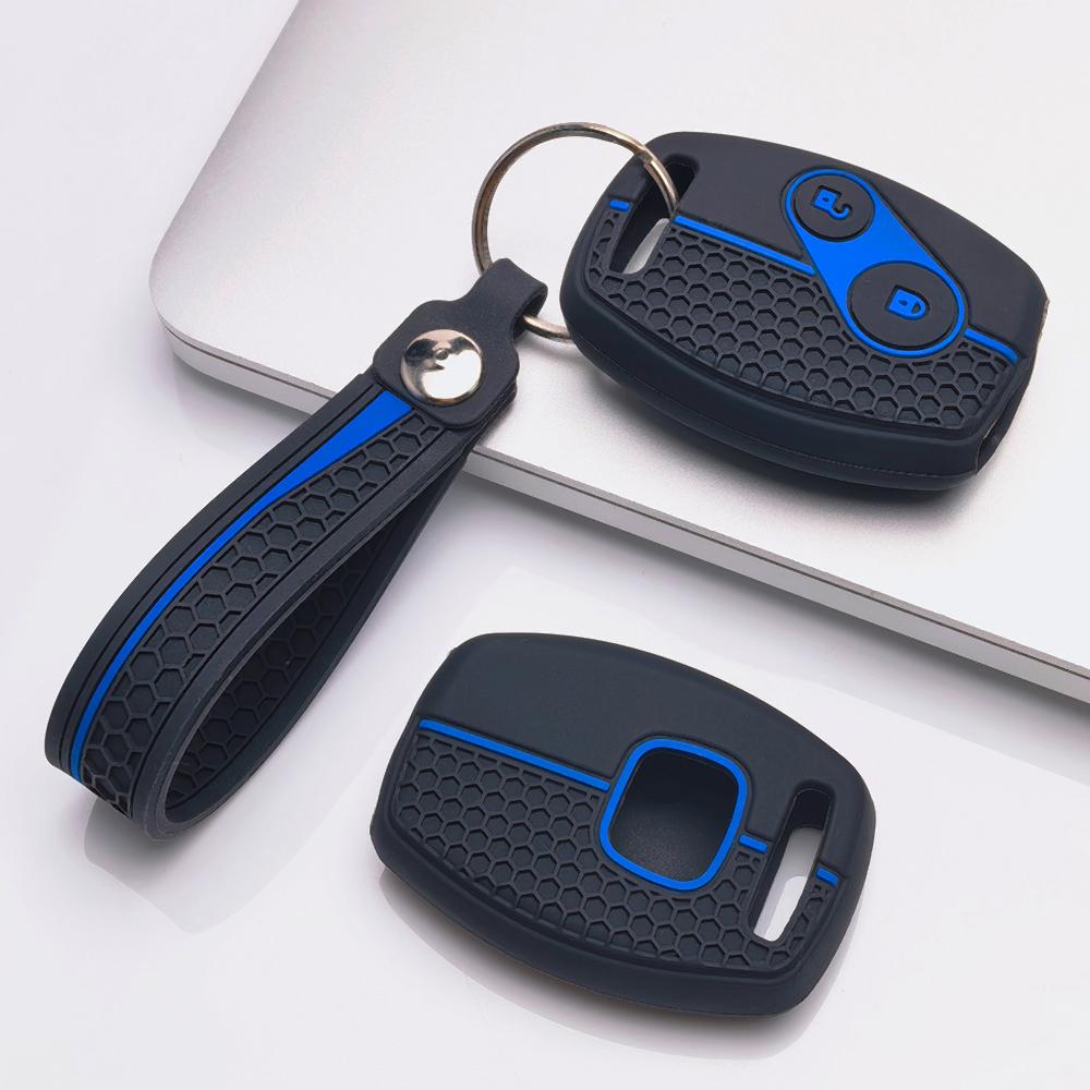 Key Holder Cover for Honda Accord Civic FRV Jazz CRV SRV Gr8 150 with Keychain Anti-Scratch Surface Shockproof Structure Soft Grip Texture