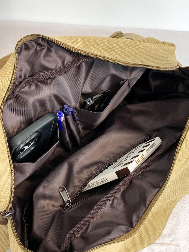 Large Capacity Men's Canvas Crossbody Bag - Multi-Compartment Messenger for Outdoor Travel and College Style.
