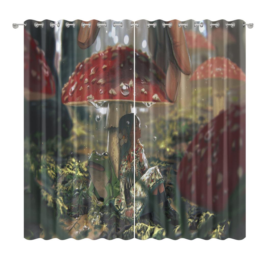 Forest Mushroom Curtain Cloth Bedroom Living Room Balcony Blackout Curtain Office Hotel Insulation Curtain