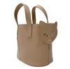 Synthetic leather shoulder cat motif tote bag [Rootote] EU.Deli.2way.neco (Beige)
