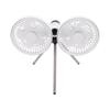 Dual Head Desk Fan with Tripod USB 3 Speeds Multi Angle Adjustable Outdoor Desk Fan for Camping Fishing Picnic