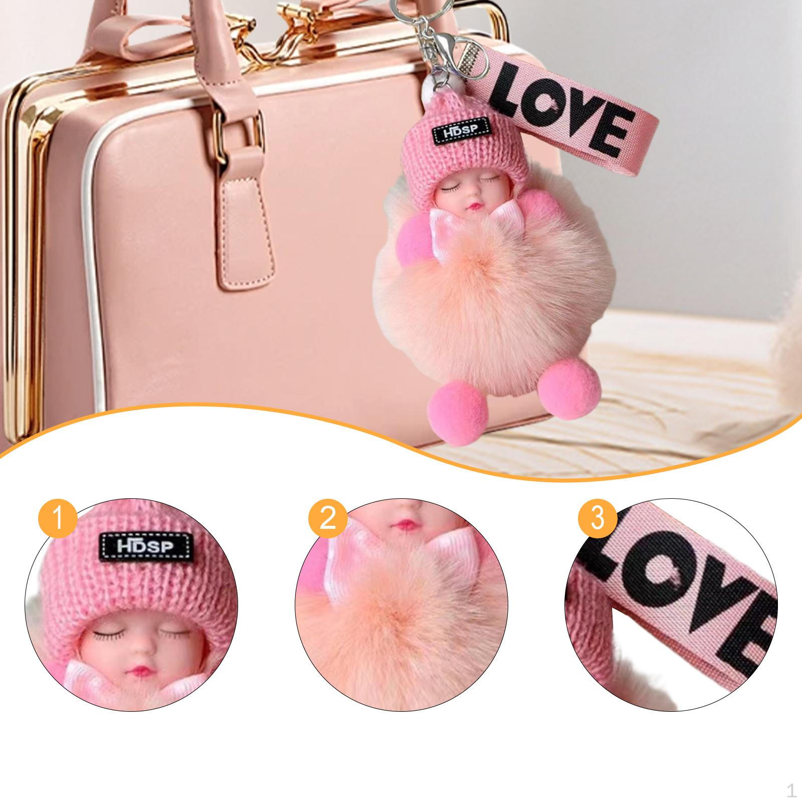 

Милый плюшевый брелок для сумок, идеальный подарок на день рождения, уникальная подвесная подвеска для детей розовый
