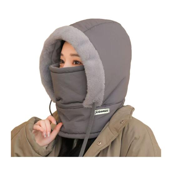 

Зимняя балаклава-шапка для мужчин и женщин, толстая теплая шапка-шарф с капюшоном, флисовая толстовка на шнурке, защита лица, лыжная снежная шапка-бини для холодной погоды