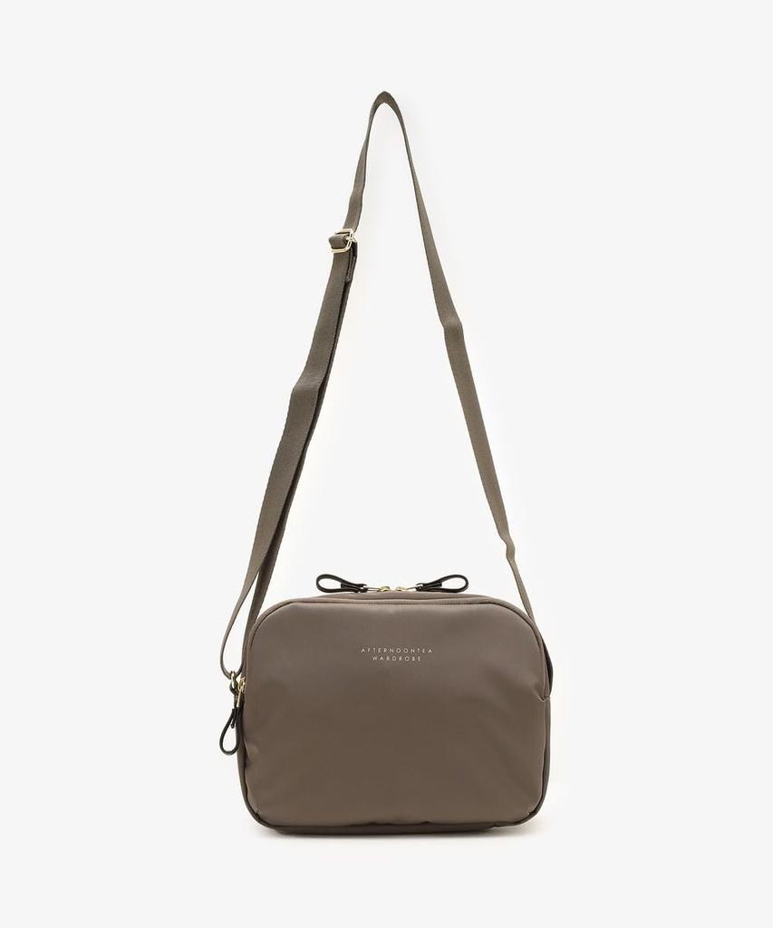 AfternoonTea LIVING JA35 ACE Shoulder Bag, Dark Gray, Compact, 8 Pockets, Long Wallet Fit, Polyester