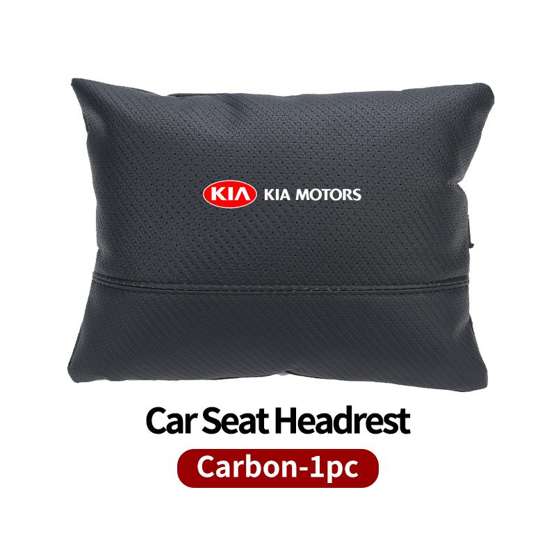 BBEI1 Car Logo Headrest Neck Support Seat Adjustable Neck Pillow Interior Accessories For KIA Cerato Soul Venga Forte Spectra Sedona