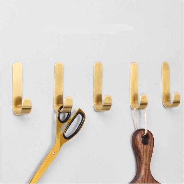 Wall Hooks & Hangers Modern Simple Gold Wall Hooks Home Storage Organisation