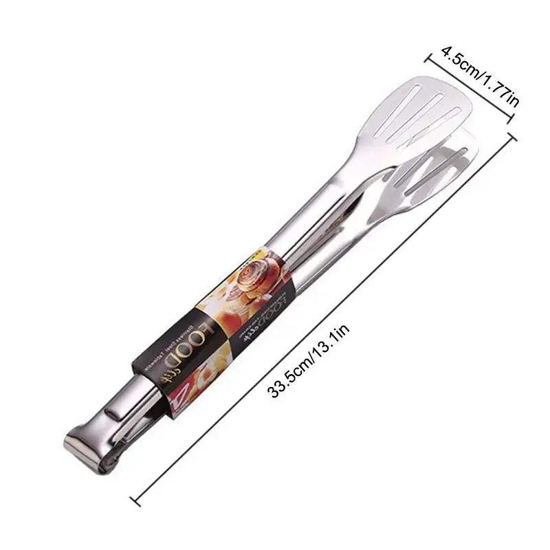 Anti Heat Salad Bread Serving Tongs, Barbecue Tongs, Non-Stick Food Tongs, Stainless Steel BBQ Tool, Bread Clip