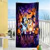 Halloween Soccer Fun Customize Text Beach Towel Super Soft & Absorbent Suitable for Swimming Gym Camping Yoga Vacation