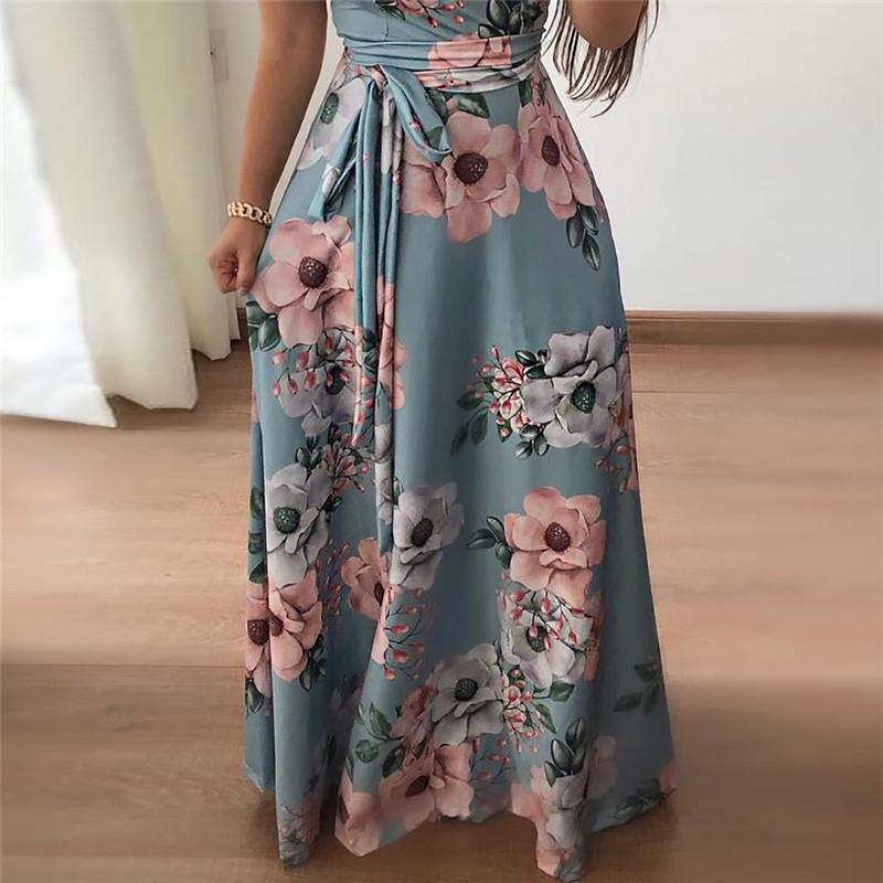 Donna Abito estivo Casual manica lunga Abito lungo Boho Stampa floreale  Maxi Abito Abiti eleganti acquista in modo economico — spedizione gratuita,  recensioni reali con foto — Joom